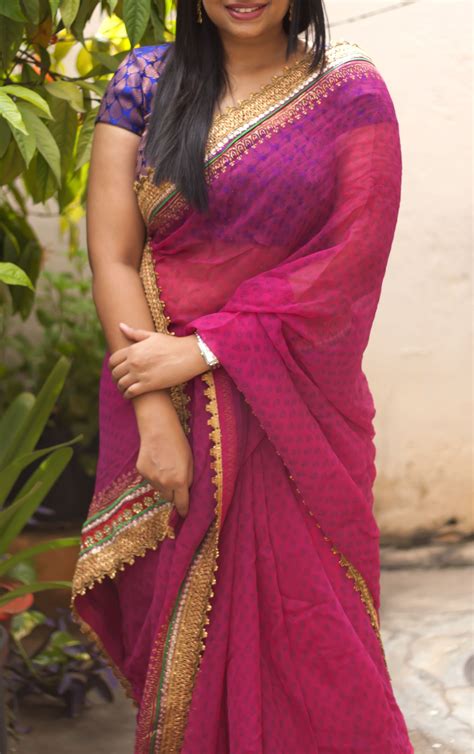 Royal Pink Saree At Nalli Silks The Brocade And The Chiffon Are Just