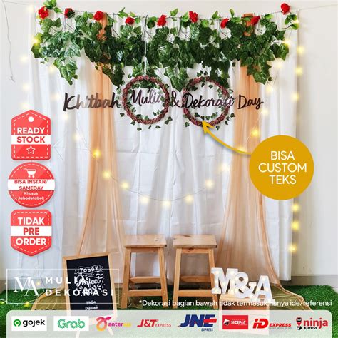 Jual Dekorasi Lamaran Tunangan Backdrop Nikahan Photobooth Diy Akad