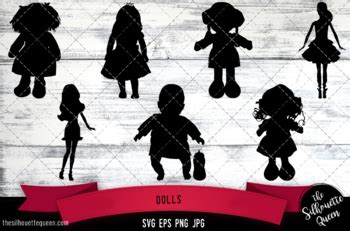 Dolls Silhouette Vector by The Silhouette Queen | TPT