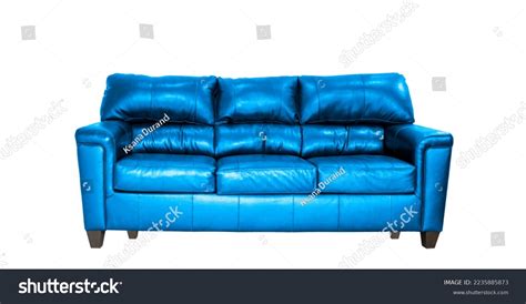 light blue leather sofa isolated loft stock photo  shutterstock