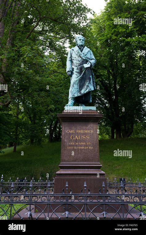 Statue of Johann Carl Friedrich Gauss famous mathematician in ...