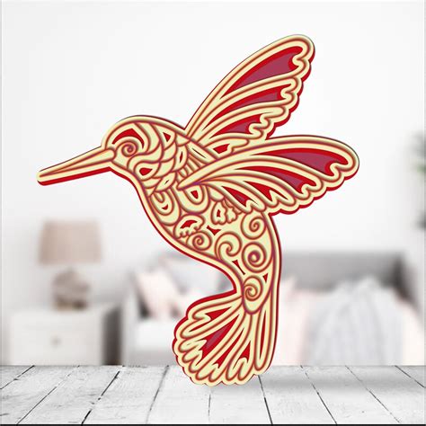 Hummingbird Colibri 3d Mandala Svg Files Multilayer Panel For Etsy