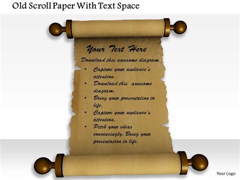 1014 Old Scroll Paper With Text Space Image Graphics For Powerpoint