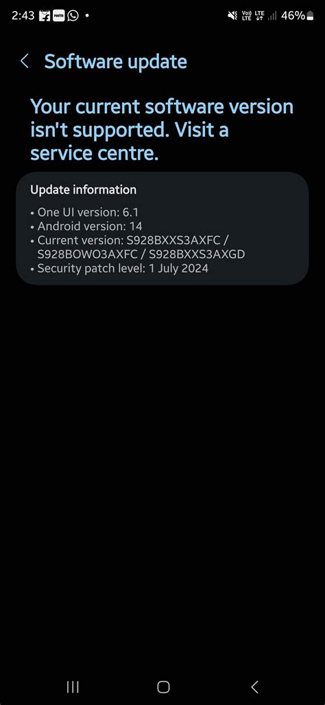 Your current software version isn't supported. Vis... - Samsung Members