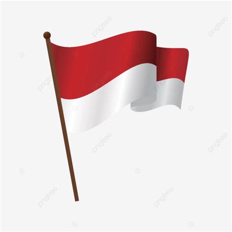 Vektor Bendera Indonesia Berkibar Indonesia Bendera Merah Putih