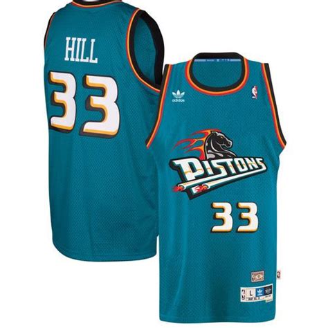 Men S Detroit Pistons Grant Hill Adidas Teal Throwback Road Hardwood