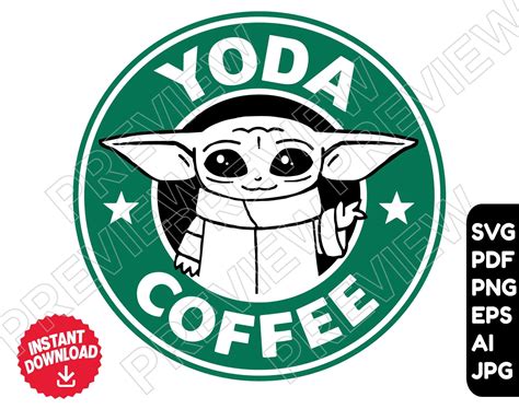 Baby Yoda Coffee Clip Art, Transparent Png, Baby Yoda, Cute Alien ...