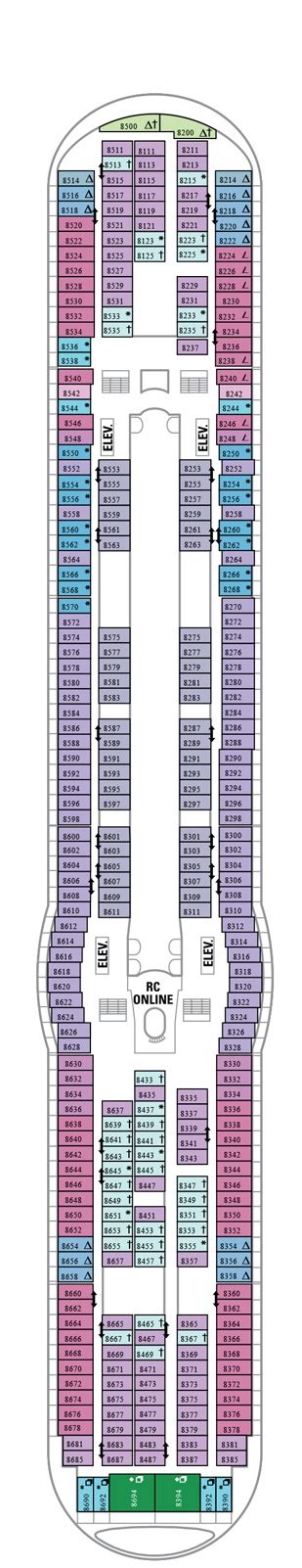 Explorer of the Seas Deck plan & cabin plan