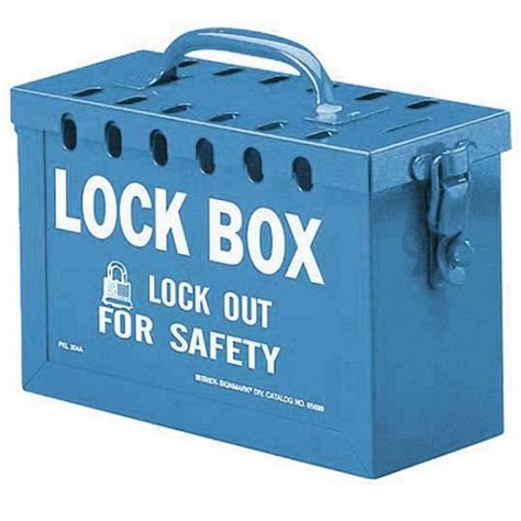 lock box portable metal group lock box blue  hole ppe safety