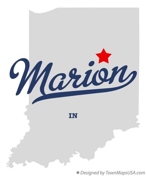 Map of Marion, Grant County, IN, Indiana