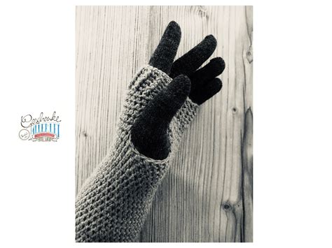 Crocheted Arm Warmers With Thumb Hole In Navy Hand Warmers Etsy UK