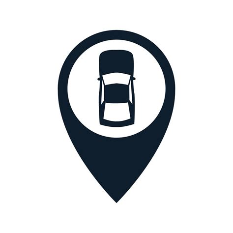 transportation automotive car with pin maps location logo vector icon ...