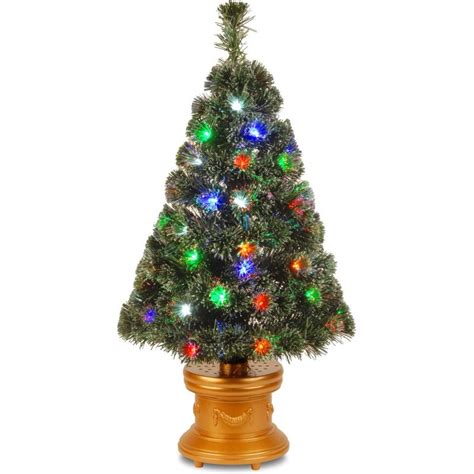 National Tree 36 Inch Fiber Optic Evergreen Firework Tree With 50