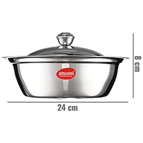 Buy Jensons Stainless Steel Serving Bowl With Steel Lid 24 Cm Online At Best Price Of Rs 239