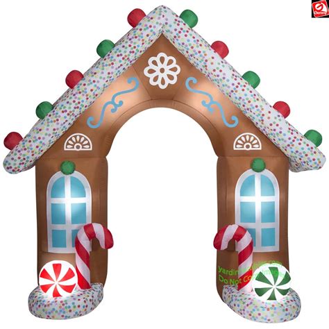 9 Gemmy Airblown Christmas Gingerbread Archway Yard Decoration