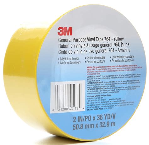 M General Purpose Vinyl Tape Yellow In X Yd X Mil