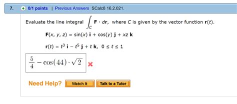 Solved Evaluate The Line Integral Integralc F Dr Where C