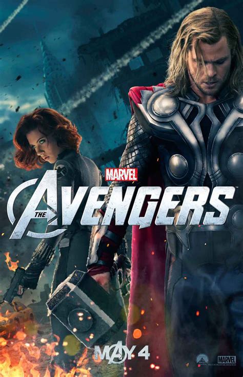 The Avengers Poster Featuring Black Widow Scarlett Johansson And Thor