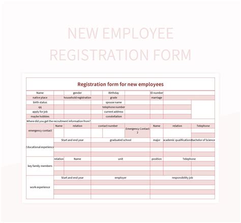 Free New Employee Registration Templates For Google Sheets And