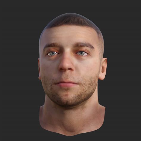 Male Head Base Mesh 04 3D Model By Vyusur