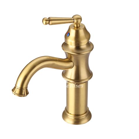 Polished Brass Bathroom Faucet Gold Single Handle Vessel Luxury