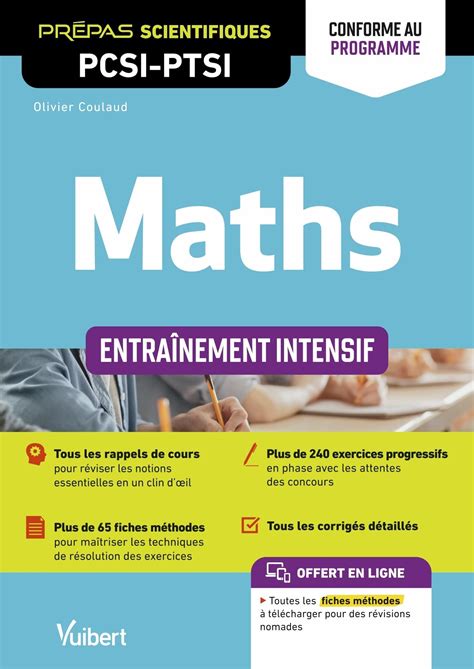 Maths PCSI PTSI Entraînement intensif Conforme au nouveau programme