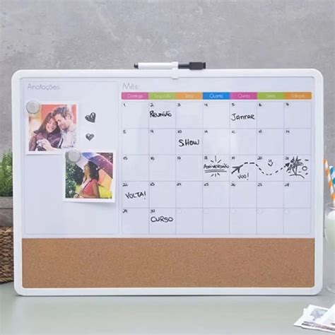 Quadro Lousa Planejador Mensal Planejamento Semanal Planner X