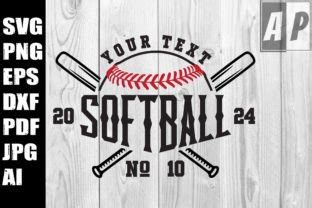 Softball Svg Template Softball Mom Svg Graphic By Ilukkystore