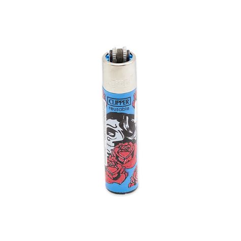 Isqueiro Clipper Grande Calaca Azul Z Fuma A Tabacaria E Head Shop