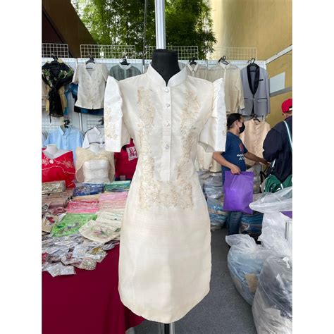 Modern Filipiniana Dress Linen Barong Tagalog Philippine 41 Off