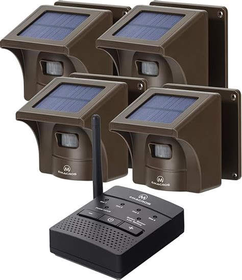 Emacros Long Range Solar Wireless Driveway Alarm Outdoor Weather Resistant Motion Sensor