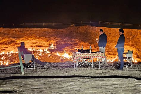 Yurt Camp At Darvaza Crater Turkmenistan