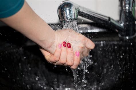 Hand Washing with Tap Water Stock Photo - Image of girl, hygiene: 107516268