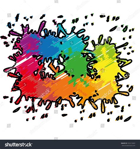 Colorful Paint Splash Over White Background Stock Vector Royalty Free