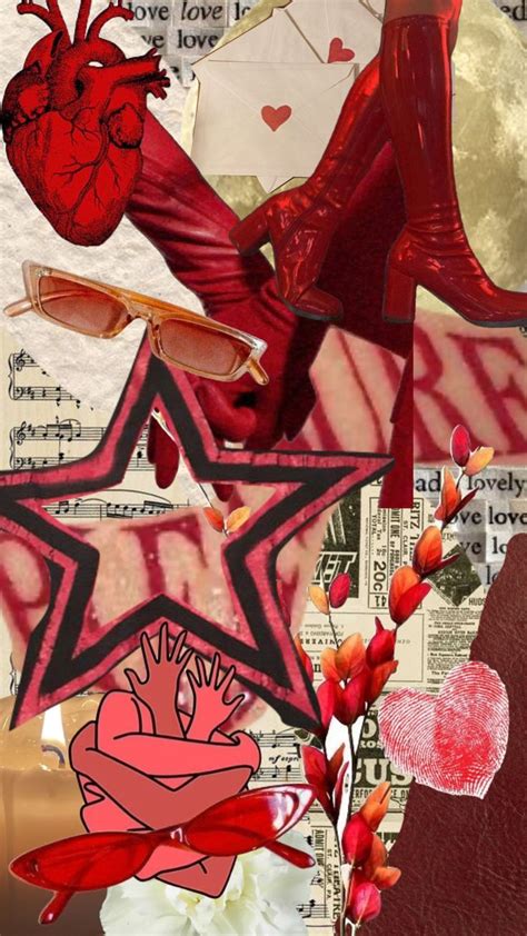 Collage Aesthetic Love Moodboard Red Mood Board Red Creative