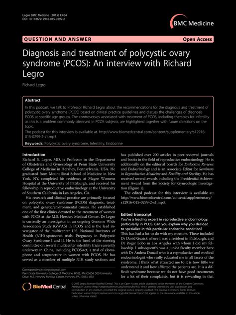 Solution Diagnosis And Treatment Of Polycystic Ovary Question And