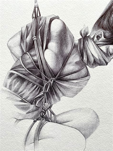 ROPE Original Drawing, Shibari Art, BDSM, Rope Bondage Illustration ...