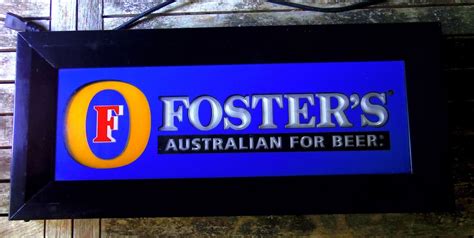 Fosters Australian For Beer 25″x11″ Illuminated Beer Sign Works