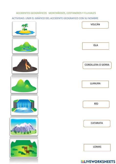 Accidentes geográficos online exercise for TERCERO DE PRIMARIA