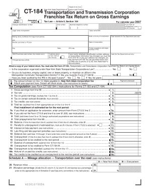 Fillable Online Tax Ny You Must Also File Form CT 183 Transportation