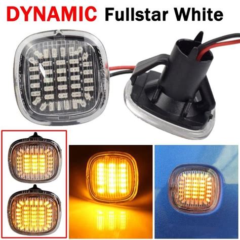 Phares feux DynamicFullstarWhite Clignotant latéral LED 2 pièces