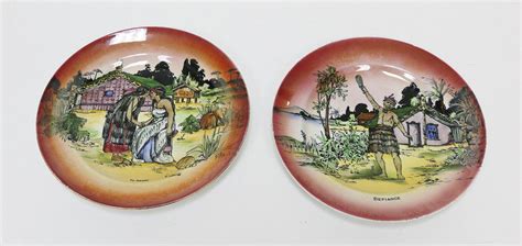 Grimwades Maori Ware Lustre Plates Set Of 2 Royal Winton Grimwades