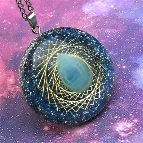 Flower Of Life Rune Orgonite Necklace Orgone Pyramids