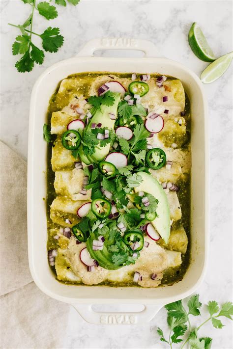 Salsa Verde Chicken Enchiladas - Nourished By Nutrition