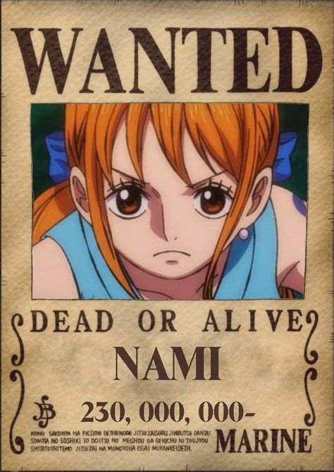 One Piece Wanted Poster Nami