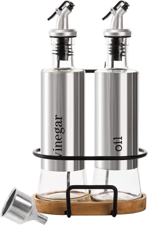 Amazon Aminno Oil And Vinegar Dispenser Set With Caddy Glass