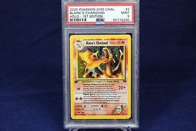 Blaine S Charizard St Edition Psa Mint Gym Challenge