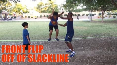 Slackline Tutorial How To Front Flip Off Of Slackline Youtube