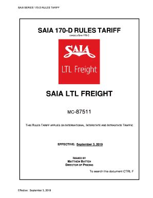 Fillable Online SAIA LTL FREIGHT Fax Email Print PdfFiller