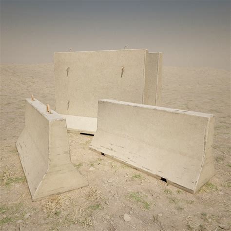 3d model concrete barricades